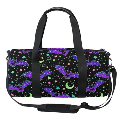 MNSRUU Duffel Bags Magic Galaxy Bat Sports Gym Bag Travel Luggage Overnight Bags for Men Women Duffel Bags for Traveling - color: Goth 12