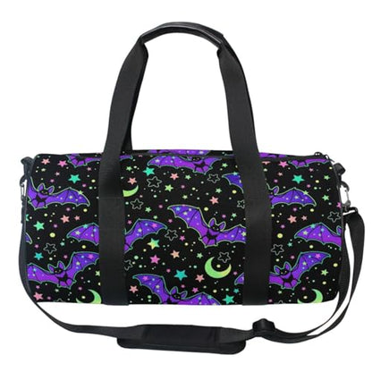 MNSRUU Duffel Bags Magic Galaxy Bat Sports Gym Bag Travel Luggage Overnight Bags for Men Women Duffel Bags for Traveling - color: Goth 12