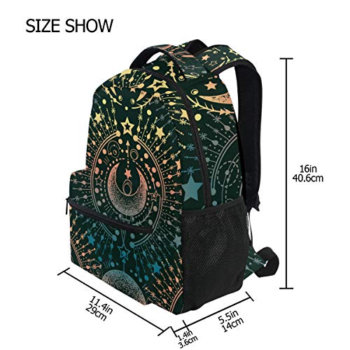 ALAZA Moon & Star Alchemy Magical Large Backpack Personalized Laptop iPad Tablet Travel School Bag with Multiple Pockets - color: Alchemy