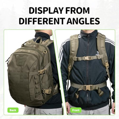 EXCELLENT ELITE SPANKER 40L Tactical Military Backpack for Men and Women Large Rucksack Assault Pack Bag for Outdoor Camping, Hiking(Ranger Green) - color: Ranger Green