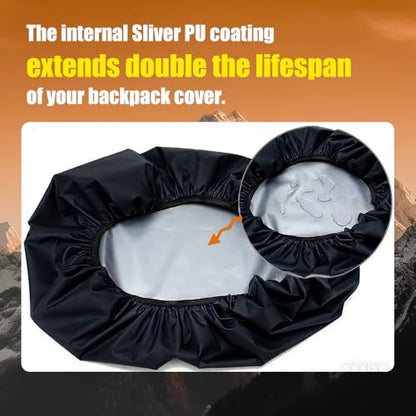 Waterproof Backpack Rain Cover, Bag Pouch with 10000mm Waterproof Level for 35L-40L Backpack, Antislip Cross Buckle Strap, Ultralight Compact Portable, for Hiking, Camping, Traveling