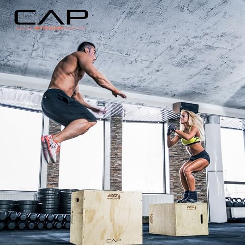 CAP Barbell 3-in-1 Plyometric Box | Multiple Styles and Sizes - size: 20in x 18in x 16in, style: WOOD