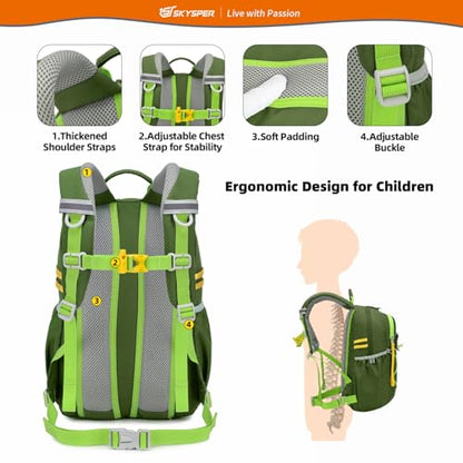 SKYSPER Kids Backpack 12L Children School Bag Child Boy Girl Pack Ages 4-8 for Traveling Day Trips Classes Camping(ArmyGreen) - color: Armygreen, size: Small