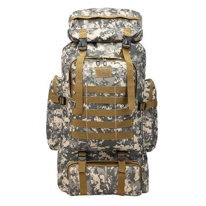 70L Hiking Backpack for Men, Waterproof Lightweight Camping Backpack, Military Rucksack with Molle, 3-Day Assault Pack for Travel, Climbing, Outdoor Sports (Urban Camouflage) - style: Urban Camouflage