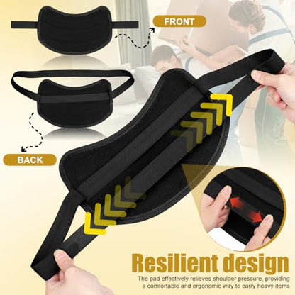 PATKAW 1 Pc Shoulder Pad for Bag Strap Heavy Duty Canvas Felt Cushion Ergonomic Protective Carrying Accessory for Construction Site Warehouses Garden Wood Steel Pipe Load Support Black
