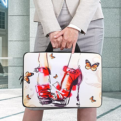 icolor 14 15 15.4 15.6 inch Laptop Handle bag Computer Protect Case Pouch Holder Notebook Sleeve Neoprene Cover Soft Carring Travel Case for Dell Lenovo Toshiba HP Chromebook ASUS Acer Shoes ICB-12 - color: Girl High-heeled Shoes