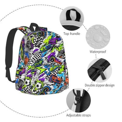 Abstract Cool Graffiti Novelty Pattern Backpack School Bag Lightweight Bookbag Casual Daypack for Girls Boys Kids Women Men Travel Laptop 16 Inch - color: Graffiti