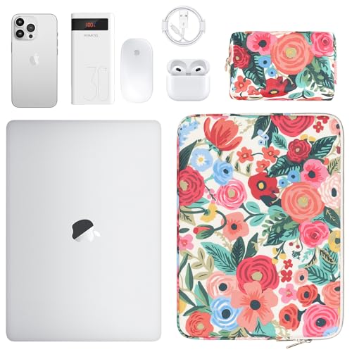 DOMISO 15.6 inch Laptop Case Sleeve Protective Cover Compatible with MacBook Pro 16 M4 M3 M2/Pro Max,15.6-16 inch HP Dell Lenovo Chromebook,Waterproof Computer Cases Bag with Accessory Pouch,Rose - color: Rose, size: 15.6 inch