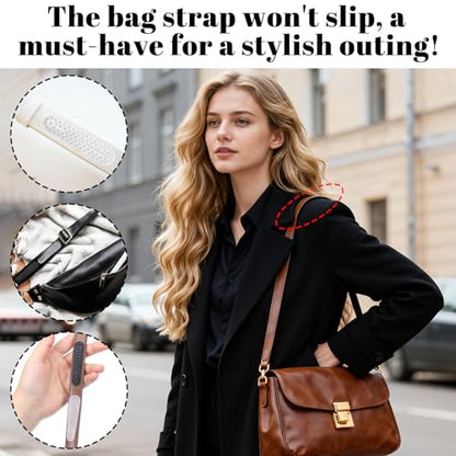 40 Pack Non Slip Shoulder Strap Grip for Handbags, Clear Rubber Purse Strap Pad Sticker, Anti Slip Adhesive Strip Grip Holder to Stop Straps from Slipping for Tote Bags, Backpacks, Cushions