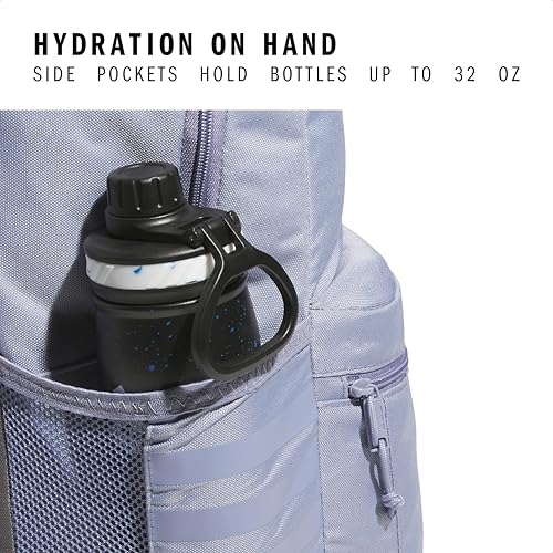 adidas Classic 3-Stripe Backpack for Laptop, School and Travel, 28L - color: Silver Violet Purple/Grey Four/5.0