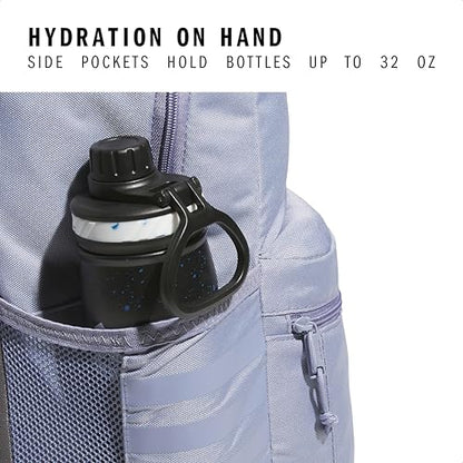 adidas Classic 3-Stripe Backpack for Laptop, School and Travel, 28L - color: Silver Violet Purple/Grey Four/5.0