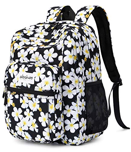abshoo Classical Basic Womens Floral Backpack For College Water Resistant Bookbag (Floral Black) - color: Floral Black, size: 16.5 Inc