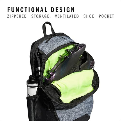 adidas Stadium 4 Soccer Backpack – Team Sports Bag with Ball Pocket, 36L - color: Jersey Onix Grey/3.0
