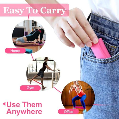 5 Pack Resistance Bands Set for Women Non-Slip Workout Bands for Legs Glutes Hips 5 Levels Booty Exercise Bands for Home Fitness Yoga Pilates