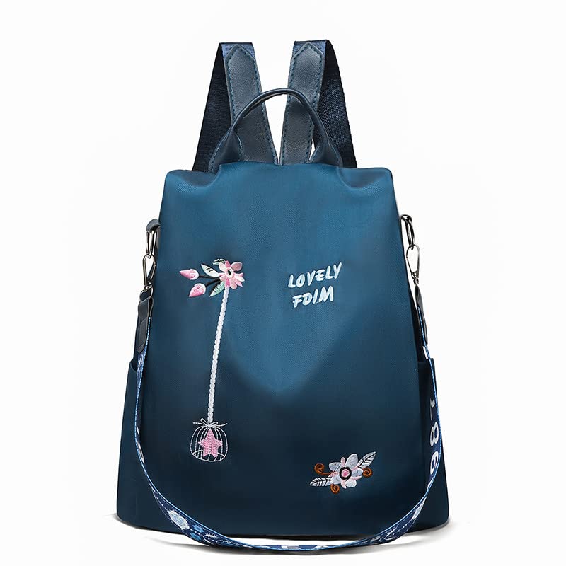Women's Crossbody Backpack, Embroidered Handbag 2 Ways Convertible Shoulder Bags Retro Multifunctional Hand-held Backpack - color: Color 10