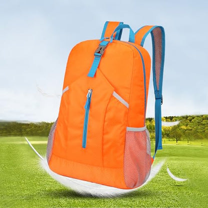 levayhill 25L Foldable Hiking Backpack,Small Packable Daypack, Orange | Lightweight Collapsible Bag,Water Repellent Travel Basic-Daypack,Men Women Camping Cycling Rucksack Outdoor Back Pack - color: Orange