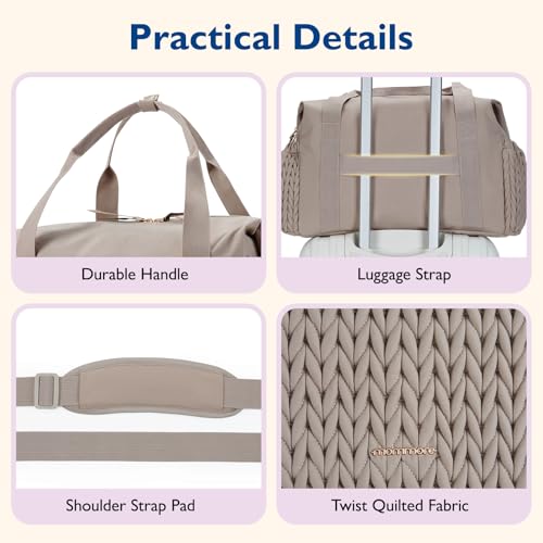 mommore Diaper Bag Tote, Large Capacity Travel Diaper bags, Hospital Bag for Labor Delivery, Baby Bag with Pacifier Case | Hospital Bag - color: Light Beige