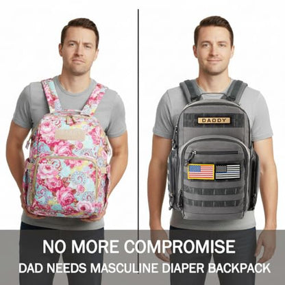 MIRACOL Diaper Bag Backpack for Dad: 900D Military-Grade Backpack with 16+ compartments - 40L XL Capacity Fits 15+ Diapers & 3 Bottles - Heavy-Duty Daddy Baby Bag for Travel & Outdoor - color: Grey