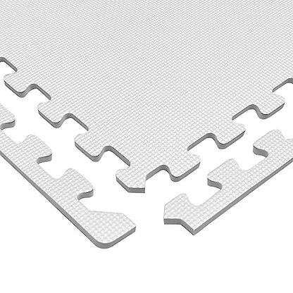We Sell Mats 1/2" Thick Multipurpose EVA Foam Exercise Floor Mat, Interlocking Tiles, Anti-Fatigue for Home or Gym, 24 in x 24 in, 4 Tiles, White