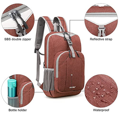 G4Free Mini 10L Hiking Daypack Small Hiking Backpack Cycling Compact Shoulder Backpack Outdoor for Men Women - color: Brick Red