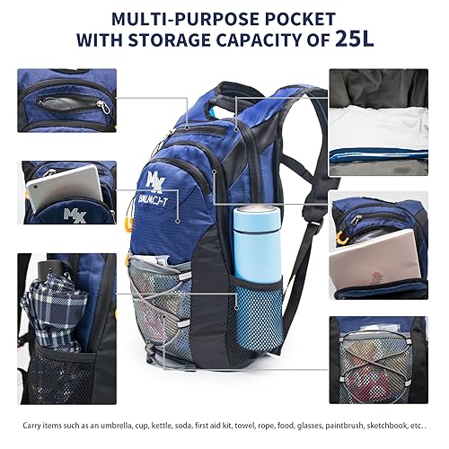 Water Backpack Hydration Backpack with Bladder Lightweight & Waterproof Hydration Pack for Hiking, Cycling, Running,Climbing Outdoorer ,Gift for dad - color: BLUE