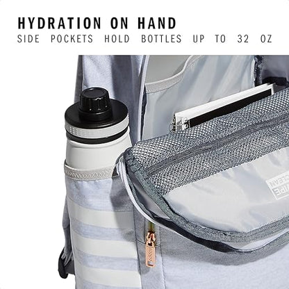 3-Stripe Classic backpack for men and women, bag with laptop sleeve - color: Jersey White/White Rainbow/4.0