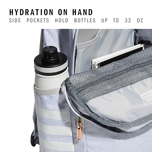 3-Stripe Classic backpack for men and women, bag with laptop sleeve - color: Jersey White/White Rainbow/4.0