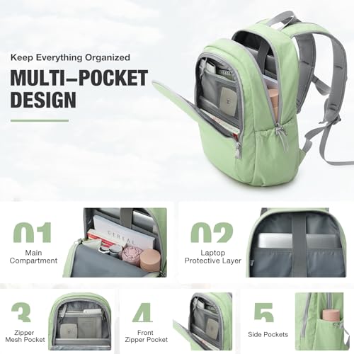 G4Free 15L Hiking Backpack, Bookbag for Students, Lightweight Water Resistant Daypack for Travel School College Women Men (Green) - color: Green