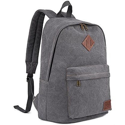 Canvas Laptop Backpack, Durable Rucksack, Travel Bag Fits 15.6 Inch Notebook for Men Women Factory Directly（Gray） - color: Gray