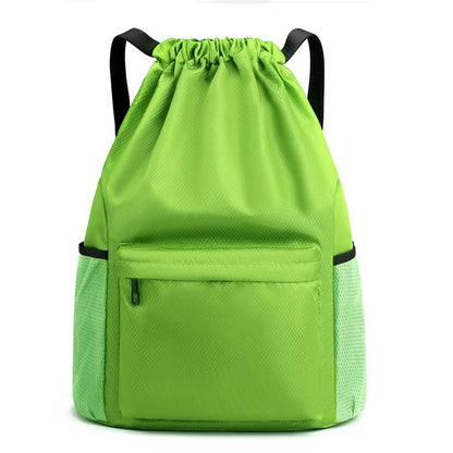 Drawstring Backpack Bag, Waterproof Draw String Back Sack with Zipper Pocket, Gym Drawstring Backpack Swimming Bag for Men Women, Pack of 1, Black - color: Coal Black, style: Backpack C