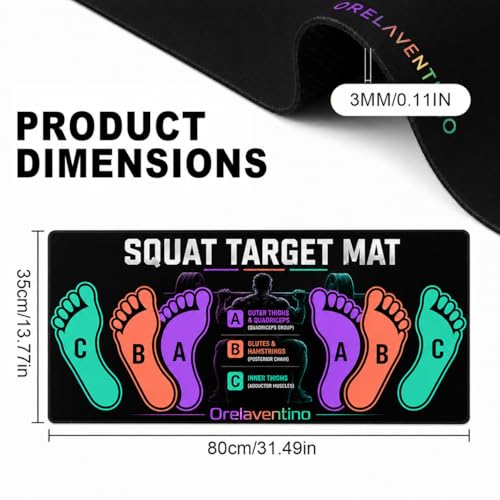 Squat Mat with Foot Position,Non-Slip Workout Mat for Squats & Leg Exercises, Improves Muscle Activation & Knee Support, Home Gym Fitness Mat,30 * 13.8"inch Squat Pad - color: Purple Black