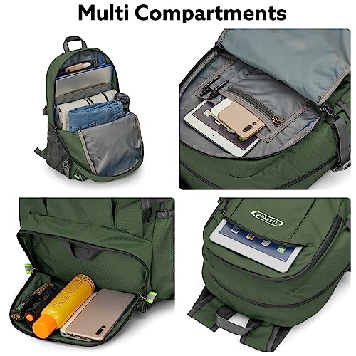 G4Free 40L Lightweight Packable Hiking Backpack, Waterproof Travel Daypack - color: Army Green