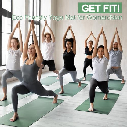 3 mm Thick Yoga Mat Bulk, Non Slip Exercise Workout Fitness Pad for Women Men, Gym Home Yoga Pilates, Easy to Clean, Sturdy PVC - color: Matcha Green