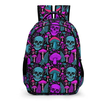 Large Capacity Travel Backpack Purple Leaf Trippy Mushroom Eye Skull, Carry On Anti Theft Laptop Backpack with Multi Compartments for Business Weekender Hiking - color: Pattern (269)