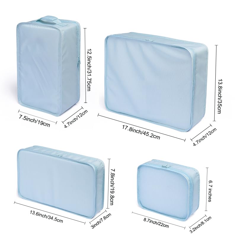 JJ POWER Travel Packing Cubes, Luggage Organizers with Shoe Bag - color: Blue
