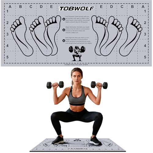 31.5'' X 13.8'' Non-Slip Squat Mat with Foot Position, Pro-Grade Exercise Mat Great for Squats, Leg and Lunges, Improving Muscle Activation, Versatility and Safety, Ideal for Home Fitness Enthusiasts - color: Grey