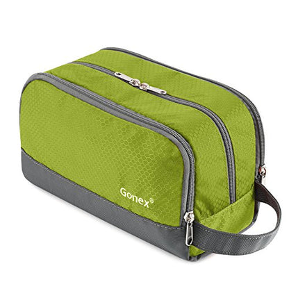 Gonex Travel Toiletry Bag Nylon, Shaving Bag Toiletry Organizer Green - color: Green