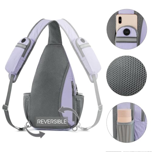 G4Free Sling Bag for Men and Women, RFID Blocking Crossbody Bag, Lightweight Sling Backpack for Travel, Hiking, Walking and Daily Use - color: Taro Purple