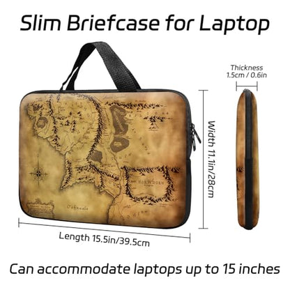 14 15 15.4 15.6 inch Laptop Handle Bag Computer Bag, Pouch Holder Notebook Sleeve Cover Soft Case Compatible for Dell,Lenovo,Toshiba HP, Asus Notebook-Retro Map - color: Retro Map