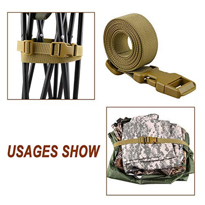 MAGARROW 24" 40" 60" 100" Strap Buckle Packing Straps Adjustable 1-Inch Belt - color: Tan (4-Pack), size: 1" Wide - 60" Long