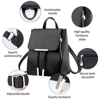 Pahajim Womens Trendy Backpack Purses PU Leather Travel Rucksack for Ladies Cute Daypacks Bags - color: Purple