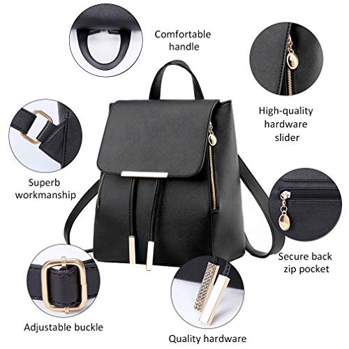 Pahajim Womens Trendy Backpack Purses PU Leather Travel Rucksack for Ladies Cute Daypacks Bags - color: Light Blue