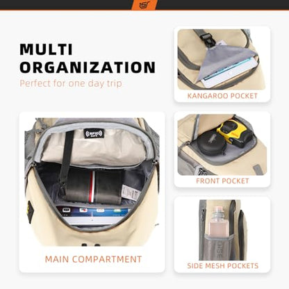 SKYSPER Sling Bag RFID Crossbody Sling Backpack Cross Body Shoulder Bag Travel Hiking Daypack for Women Men(Beige) - color: Beige