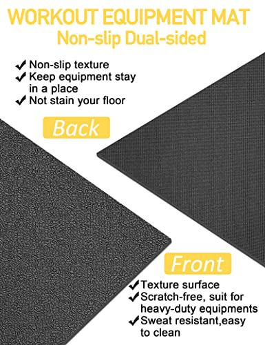 Treadmill Mat,60" x 30",6mm Thickness Exercise Equipment Mat for Carpet Hardwood Floors, Compatible with Walking Pad,Spin Bike,Elliptical Trainer,Rowing Machine - size: 60"L x 30"W x 0.24"Th