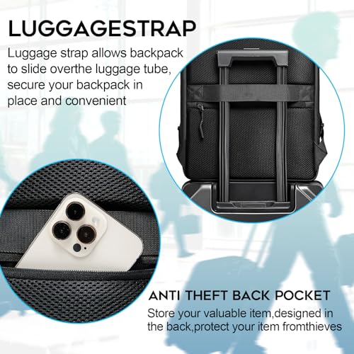 BANGE Laptop backpack with 15.7 inch laptop compartment fit for overnight and commute for men and women - color: Black