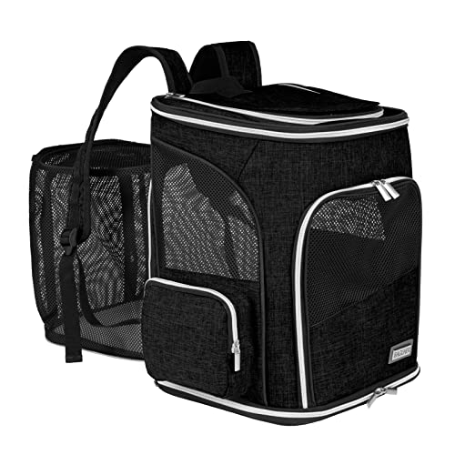 BAGLHER Expandable Pet Carrier Backpack，Pet Backpack for Small Cats Puppies Dogs Bunny, Airline-Approved Ventilate Backpack for Travel, Hiking and Outdoor Use. Black - color: Black, size: Old-Expandable