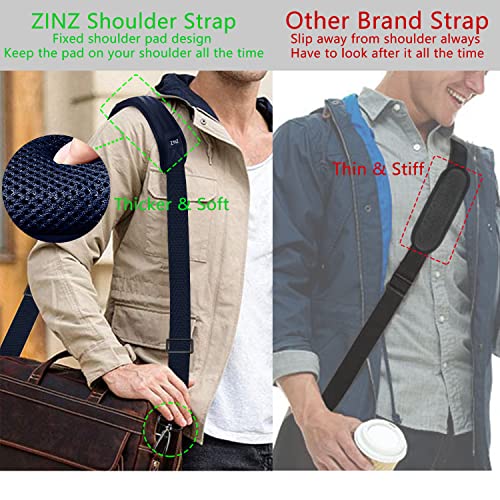 ZINZ 79 inch Shoulder Strap, Extra-thick Fixed Cushion Pad and Dual Clasps Universal Replacement Strap with Metal Swivel Hooks for Laptop Bags, Luggage Bags, Camera, Crossbody (200cm,Blue) - color: Blue