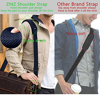 ZINZ 79 inch Shoulder Strap, Extra-thick Fixed Cushion Pad and Dual Clasps Universal Replacement Strap with Metal Swivel Hooks for Laptop Bags, Luggage Bags, Camera, Crossbody (200cm,Blue) - color: Blue