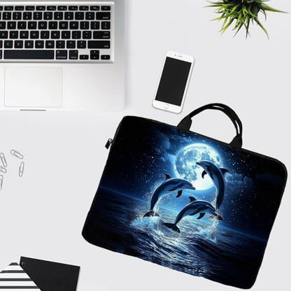 15-Inch Laptop Sleeve – Stylish, Lightweight, Shockproof, Water-Resistant Case for Lenovo, HP, Dell, Asus Notebooks - Cute Dolphin - color: Cute Dolphin