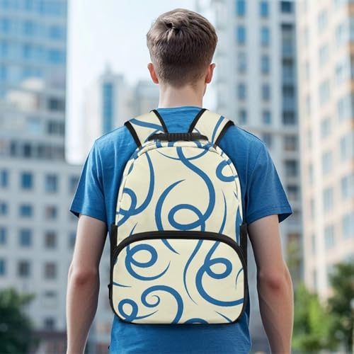 Water Resistant Backpack for Girls Teens - 17.3" Laptop Backpack, Lightweight School Bookbag with Mesh Side Pockets, Large Capacity for High School College, Abstract Blue Stripe Print - color: Abstract Blue Stripe Print